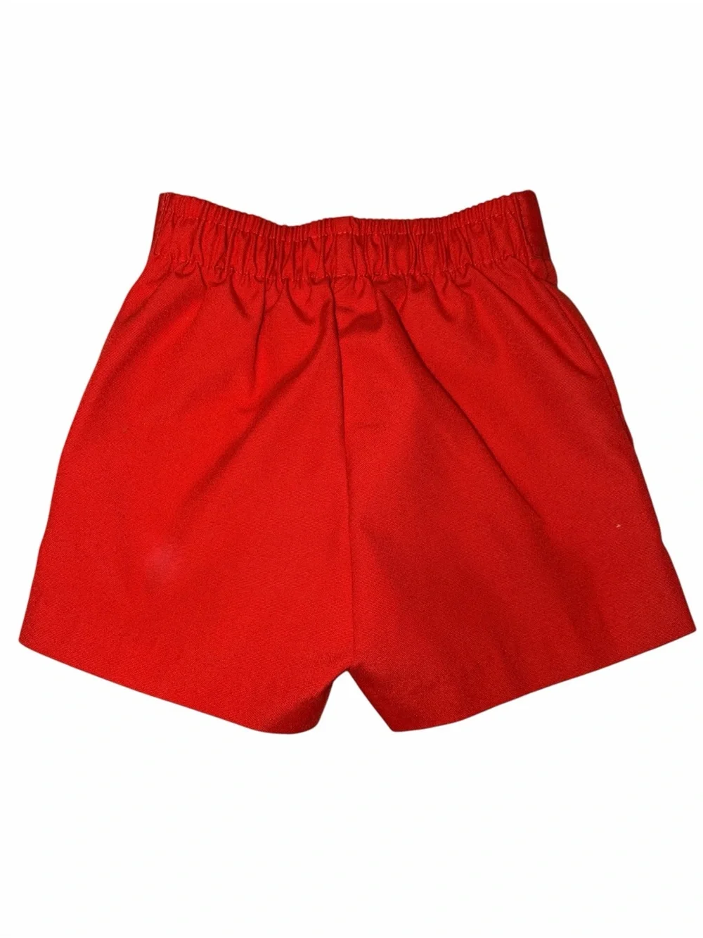 Vintage 80s 90s Buster Brown Bright Red Boy’s Button-Front Trouser Shorts 6-9M